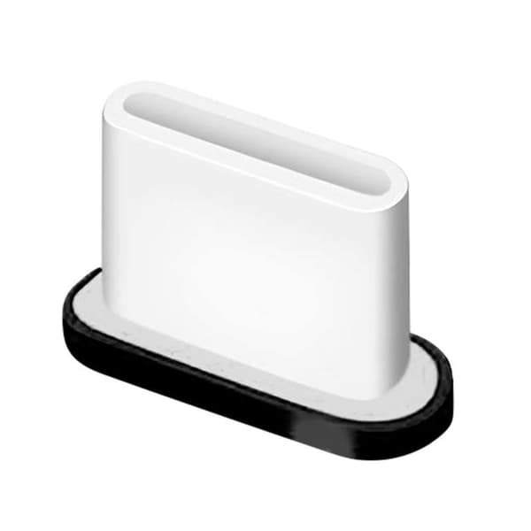 Universal USB-C dammskyddspropp i silikon vit/svart