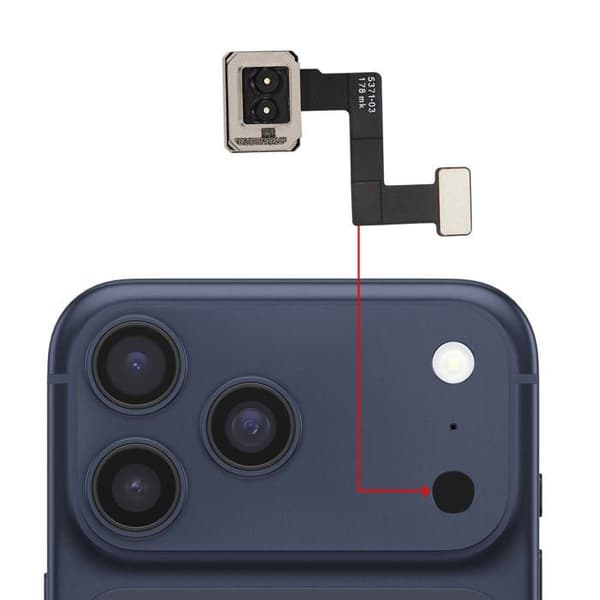 Ersättnings LIDAR-sensorplatta för iPhone 17 Pro Svart