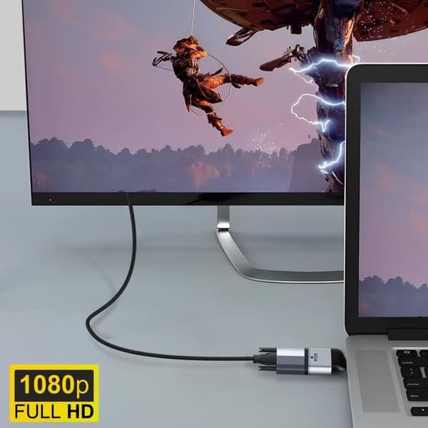 Videoadapter - USB-C - VGA - Upplösning 1080p - Kompakt - Grå