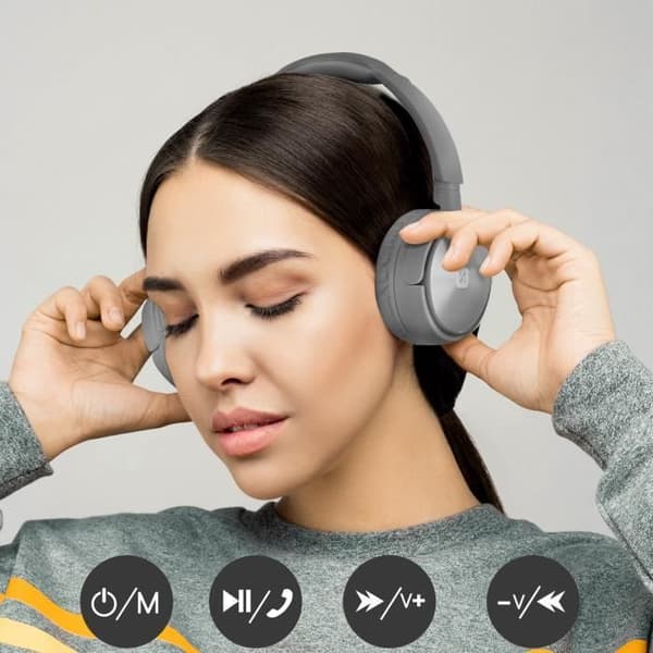 Bluetooth-hörlurar Micro Tuner FM Micro-SD Comfort Trix Swissten Silver Grå