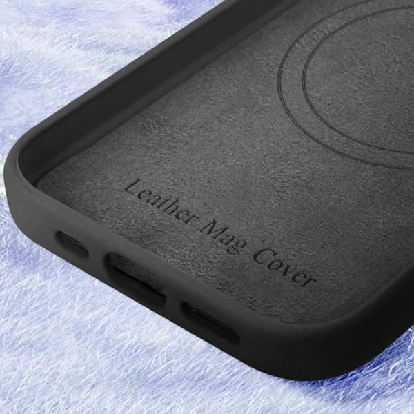 Coque - MagSafe - iPhone 16 - Vegansk Läder - Skydd mot Rep - Mikrofiberfoder