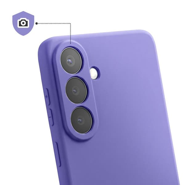 Silicone Soft-Touch-fodral för Galaxy S26 med mikrofiberfoder i lila