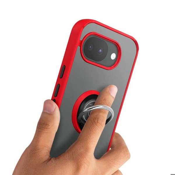 Ringfodral för Google Pixel 10a Förstärkt Skydd med Röd Magnetring