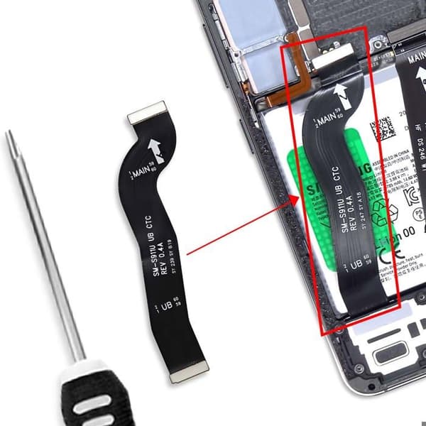 Flexibel svart LCD-skärmkoppling för Galaxy S23