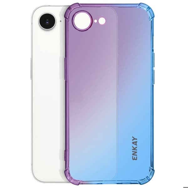 Coque Silicone - Enkay - iPhone 16e - Stötsäker - Blå Gradient - Airbag Drop Skydd