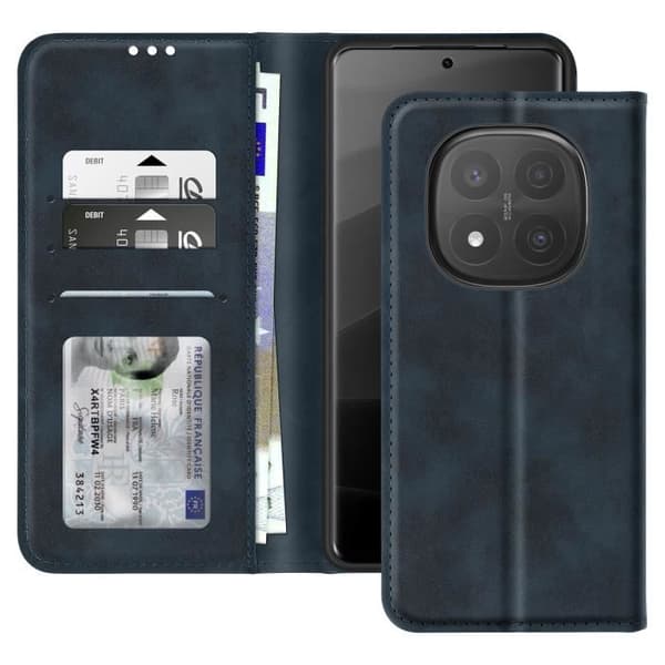 Smartphonefodral - Xiaomi - Redmi Note 14 Pro/Pro Plus - Plånbok - Ställ - Mörkblå