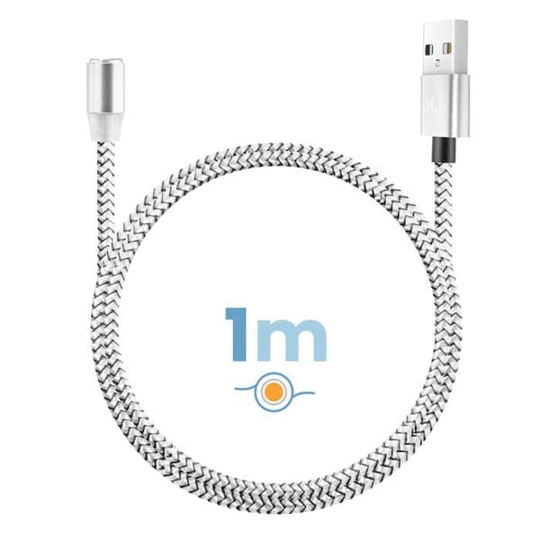 Magnetkabel 3-i-1 USB-C / Lightning / Micro-USB till USB-A 1m Silver