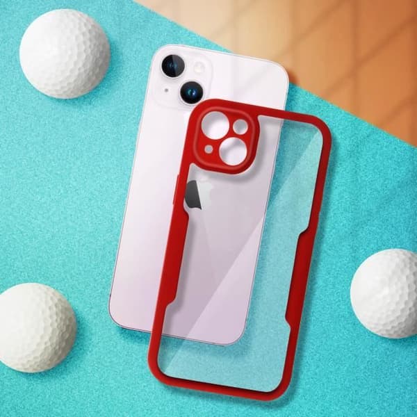 Skyddskal - AVIZAR - iPhone 14 Plus - Stötsäker - Plexiglas - Röd polymer