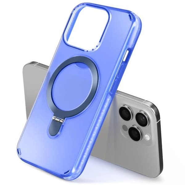 Coque MagSafe för iPhone 13 Pro Stötabsorberande med Fällbart Stöd Blå