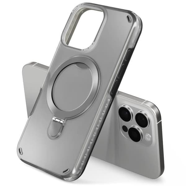 Coque MagSafe för iPhone 16 Pro Max Stötsäker med Fällbart Stöd Svart