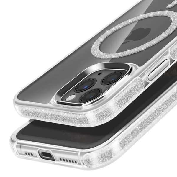 Coque MagSafe för iPhone 11 Pro Silikon Glittrande Silver