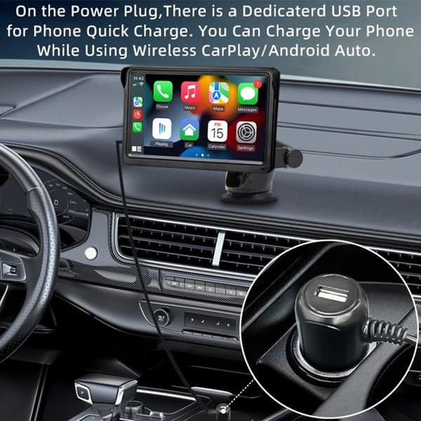 7" Pekskärm - AVIZAR - Carplay/Android Auto - Bluetooth 5.0 - Backkamera - Double-Din