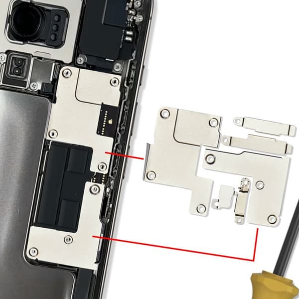 Metallkomponentsats för stöd och interna plattor för iPhone 16 Pro Silver