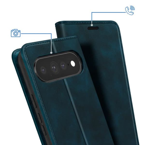 Plånboksfodral för Google Pixel 11 / 11 Pro Mocka Effekt med Stöd Blå natt