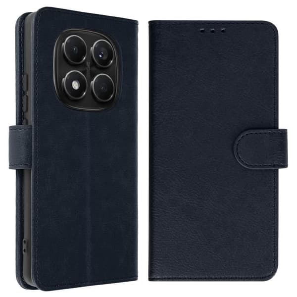 Plånboksfodral - Xiaomi - Redmi Note 14 Pro/Pro Plus - Blå - Stöd - Magnetflik