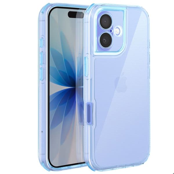Skyddsfall för iPhone 17 Förstärkt Bi-Material Texturerad Halkfria Blå