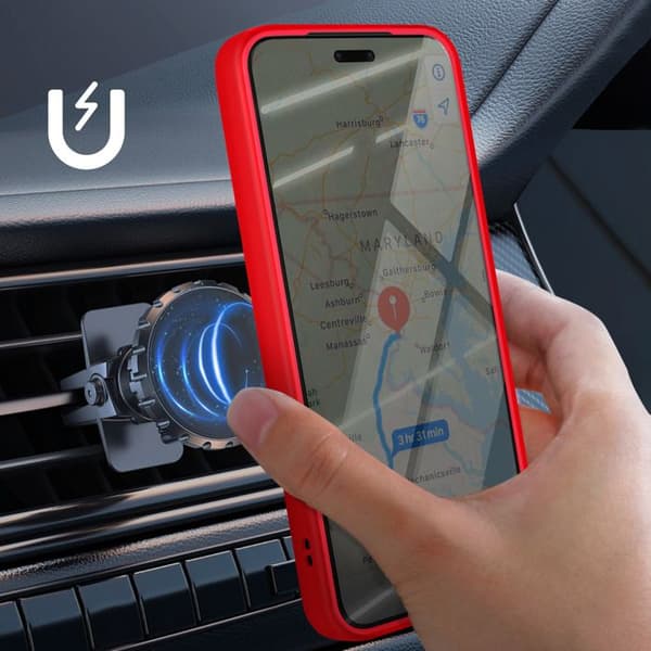 Coque för Honor Magic 7 Pro Magnetisk Ring Röd