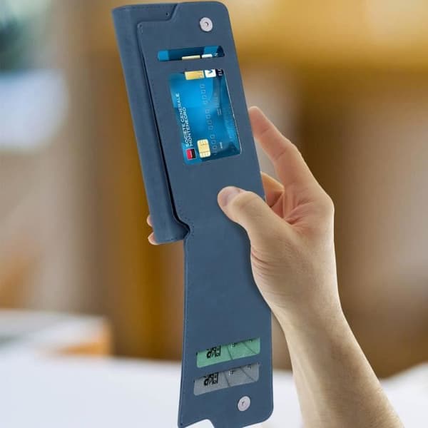 Plånboksfodral för smartphone - AVIZAR - Universal - 5,3 till 5,5'' - Midnattsblå - Soft Shell