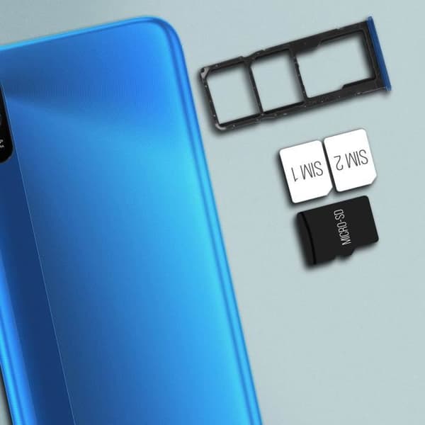 SIM-kortsfack - XIAOMI - Redmi 9 - 2x Nano SIM - Micro SD - Blå