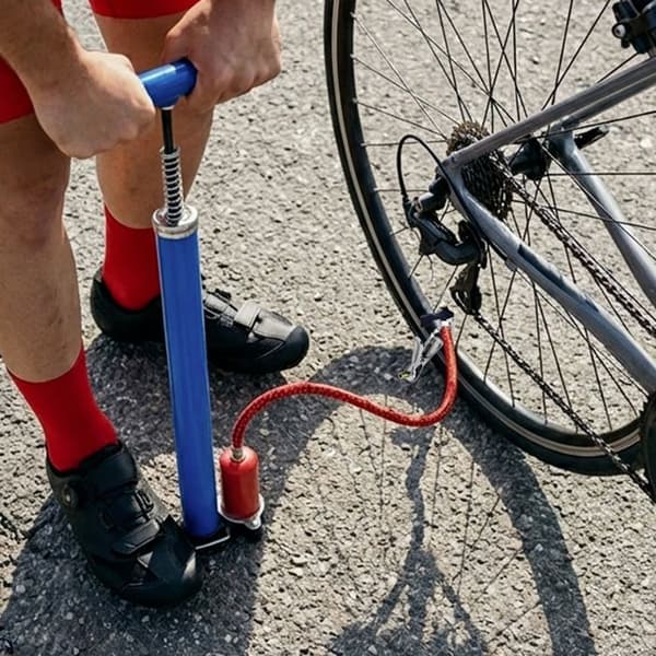 Manuell Mini Luftpump för Cykel 120 PSI Multi Ventil Blå