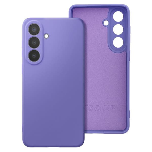 Silicone Soft-Touch-fodral för Galaxy S26 med mikrofiberfoder i lila