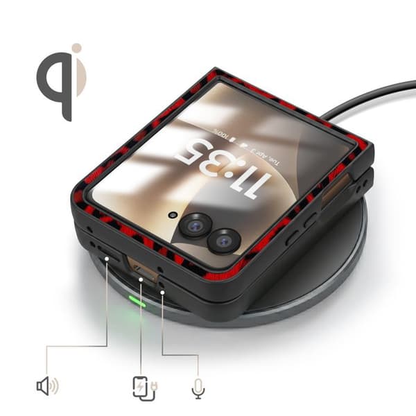 Leopardfodral för Motorola Razr 70 Ultra Skydd Fällbart Bimaterial Röd