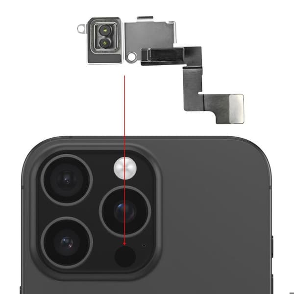 Nappe Scanner LiDAR för iPhone 16 Pro Max Flexkabel Silver