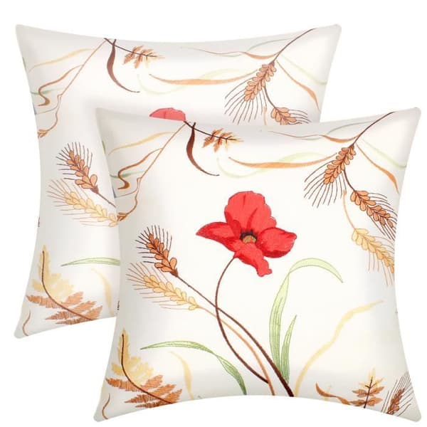 Kuddfodral - 2-pack - 40x40 cm - Broderad - Elegans Chic - Beige