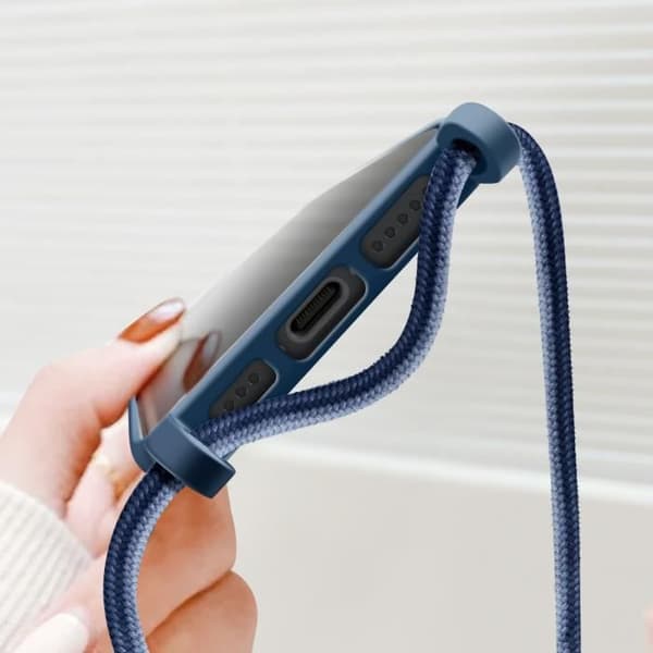 Coque Cordon Semi Rigide Soft touch för iPhone 16 Plus Blå