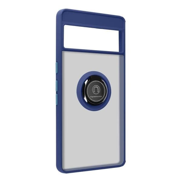Coque - Google - Pixel 7 Pro - Bi-material - Metallring - Video Stöd Blå