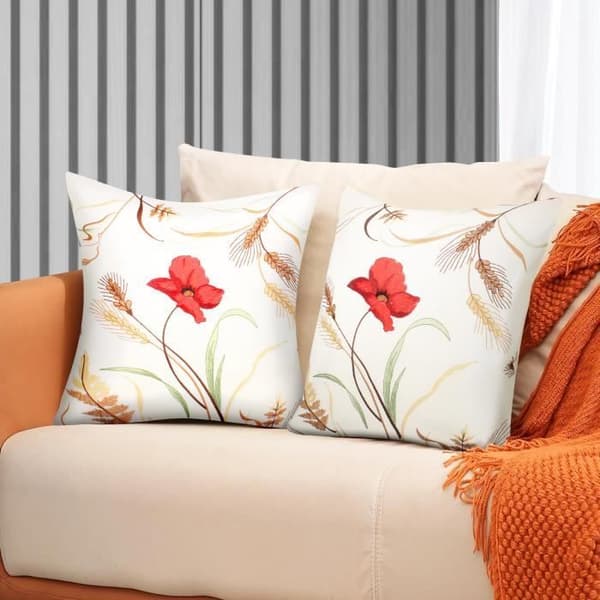 Kuddfodral - 2-pack - 40x40 cm - Broderad - Elegans Chic - Beige