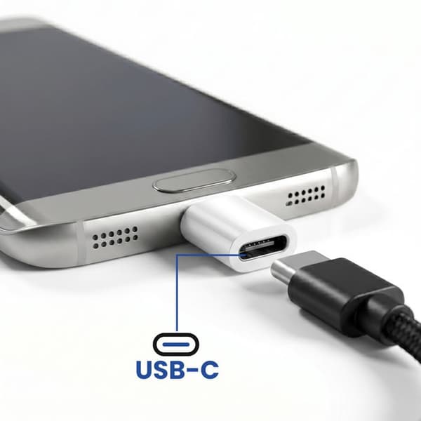 Mini USB-C till Micro-USB-adapter för laddning och synkronisering Blue Star Silver