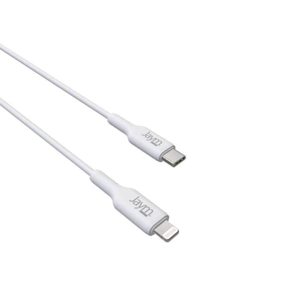 Laddnings- och synkroniseringskabel - JAYM - USB-C till Lightning - 2M - 3A - MFI certifierad