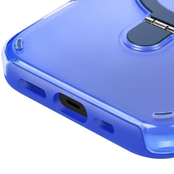 Coque MagSafe för iPhone 15 Plus och 14 Plus Stötbeständig Fällbart Stöd Blå