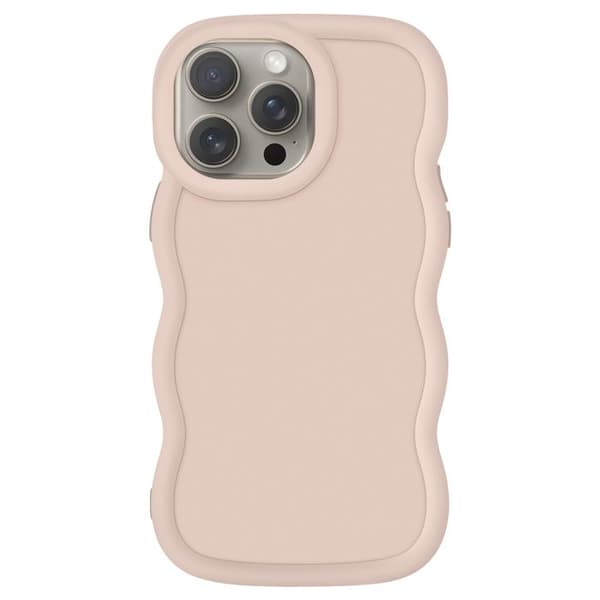 Coque för iPhone 15 Pro Silikon Stötresistent Candy Beige-serie