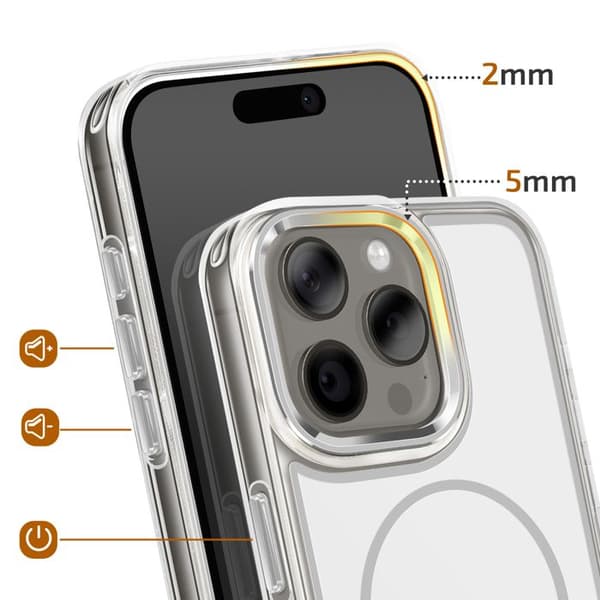 MagSafe-skal för iPhone 15 Pro Max Förstärkt Hybriddesign Vit