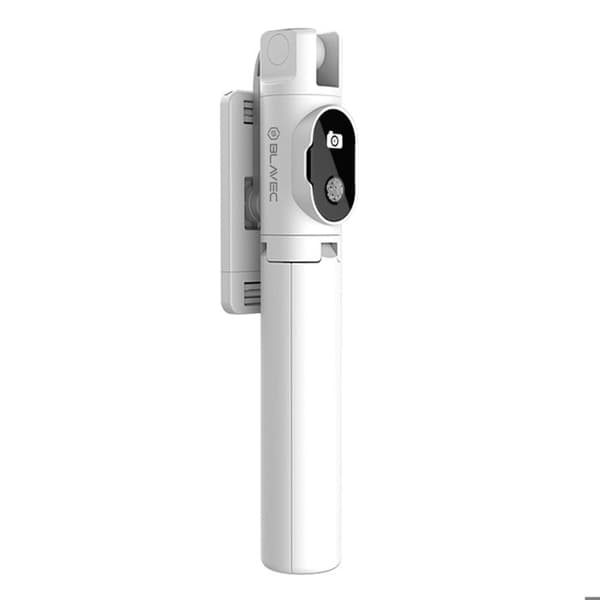 Selfie-stativ för smartphone, justerbart med klämmor, vit