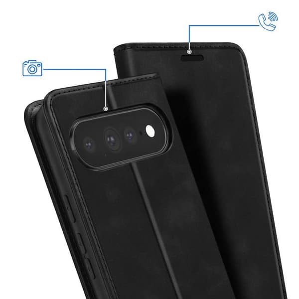 Plånboksfodral för Google Pixel 11 / 11 Pro Mocka Effekt med Stöd Svart