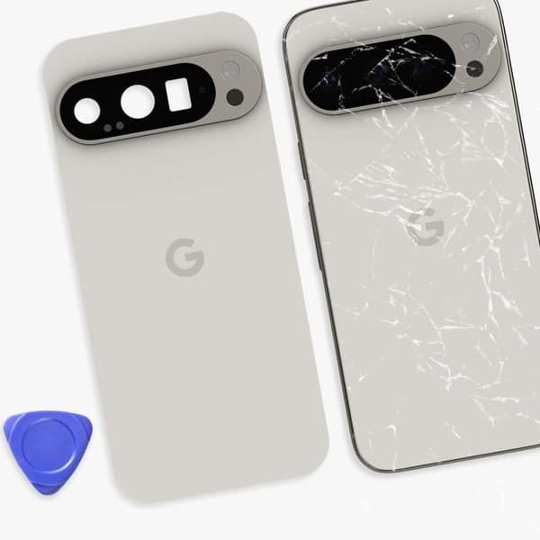 Bakstycke för Google Pixel 9 Pro Original Service Pack Google Vit