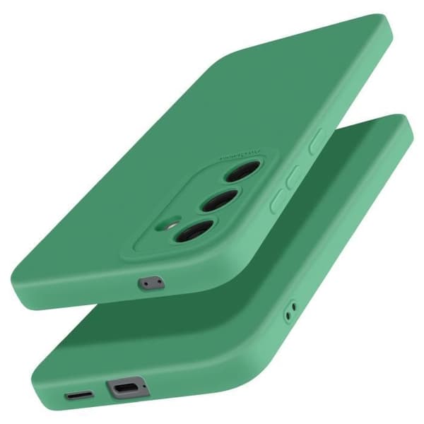 Silicone Soft Case for Samsung Galaxy S25 Protected Camera Block Green