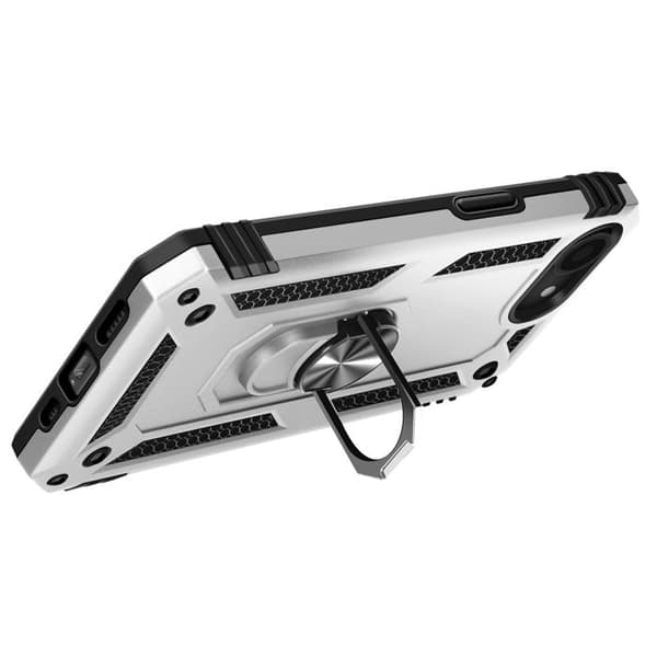 Coque för iPhone 16e Hybrid Ring Stöd Magnetisk Silver