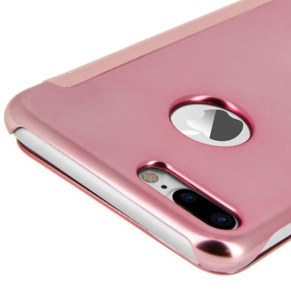 Pink Mirror Folio Case Cover iPhone 7 Plus / iPhone 8 Plus Genomskinlig flik