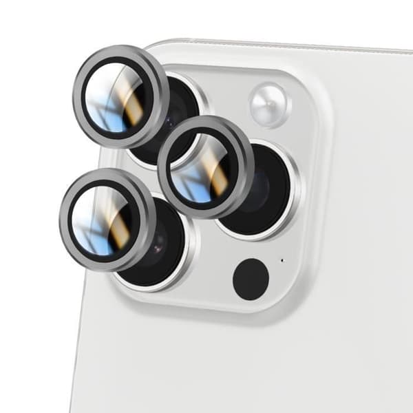 Härdat Glas Kamera - iPhone 16 Pro - Hårdhet 9H - Repfri - Stötsäker - Grå