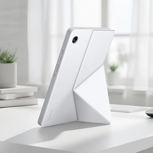 Fodral med lock - SAMSUNG - Galaxy Tab A11 - Vit - Modulerbart stöd - Magnetisk stängning