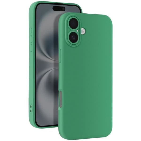 Siliconfodral för iPhone 16 Slät Skyddad Kamerablock Grön