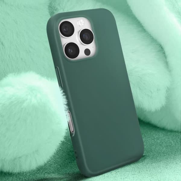 Skydd för iPhone 16 Pro - Snabbt skydd - Mörkgrön - Soft-touch - Stötabsorberande - Rep-resistent