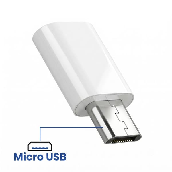 Mini USB-C till Micro-USB-adapter för laddning och synkronisering Blue Star Silver