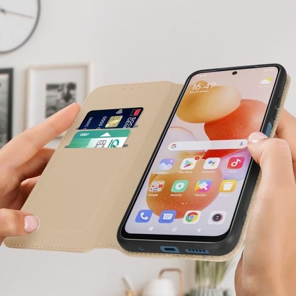 Fodral - Xiaomi - Redmi Note 11/11s - Plånbok - Videostöd - Guld