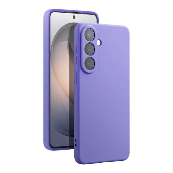 Silicone Soft-Touch-fodral för Galaxy S26 med mikrofiberfoder i lila