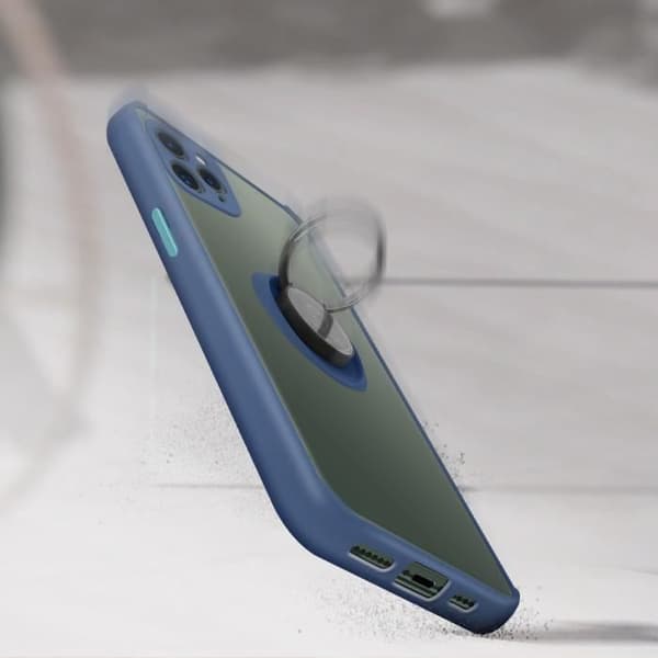 Skyddsskal - IPhone - 11 Pro - Bi-material - Hållring - Mörkblå